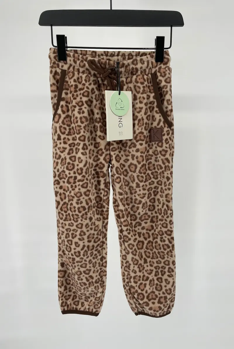 Joggingbroek Fleece Bruin Luipaard Maat 98