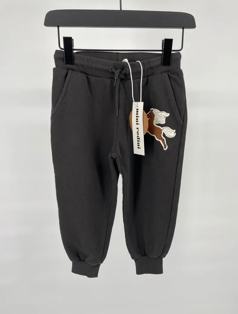 Joggingbroek Zwart Paard Maat 92 / 98
