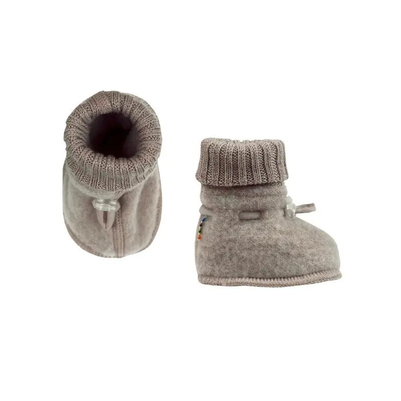 Joha Baby Booties Wool Fleece Sesame Melange