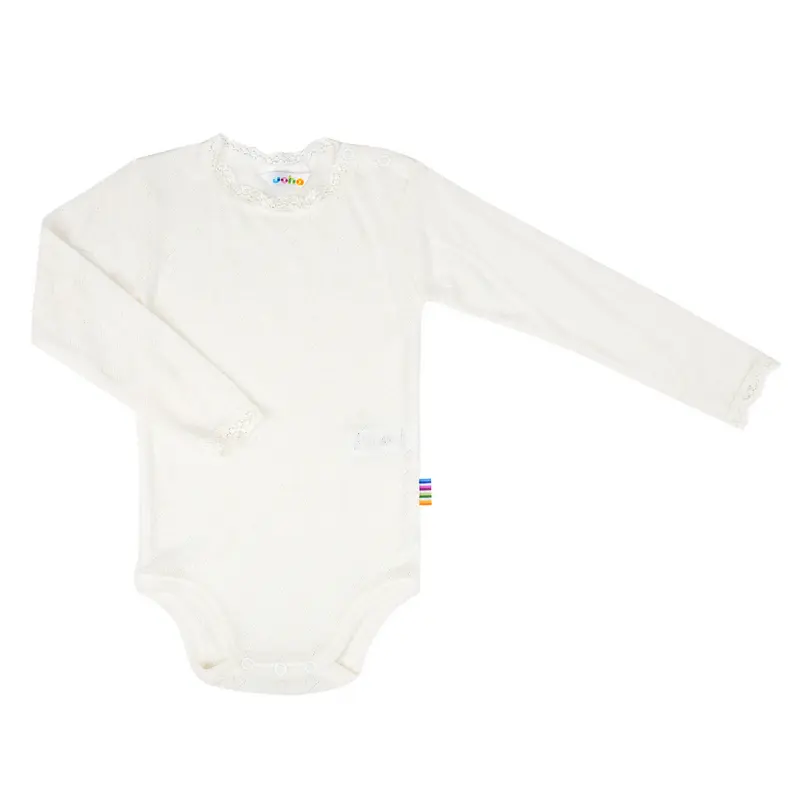 Joha Long Sleeve Body Wool & Silk White Pointelle