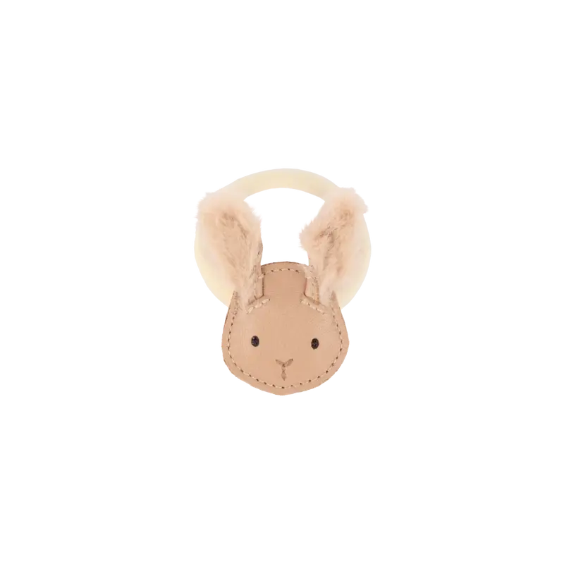 Josy Exclusive Hair Tie | Fluffy Bunny | Light Rust Leather