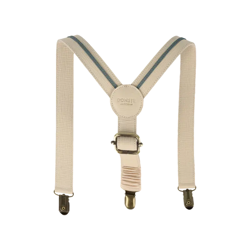 Juless Suspenders | Cream Scored Leather