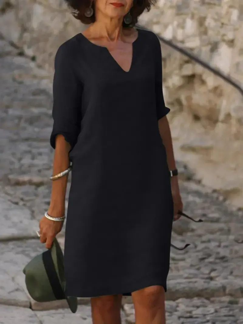 Julia | Damen Casual Bauchbedeckung Midikleid