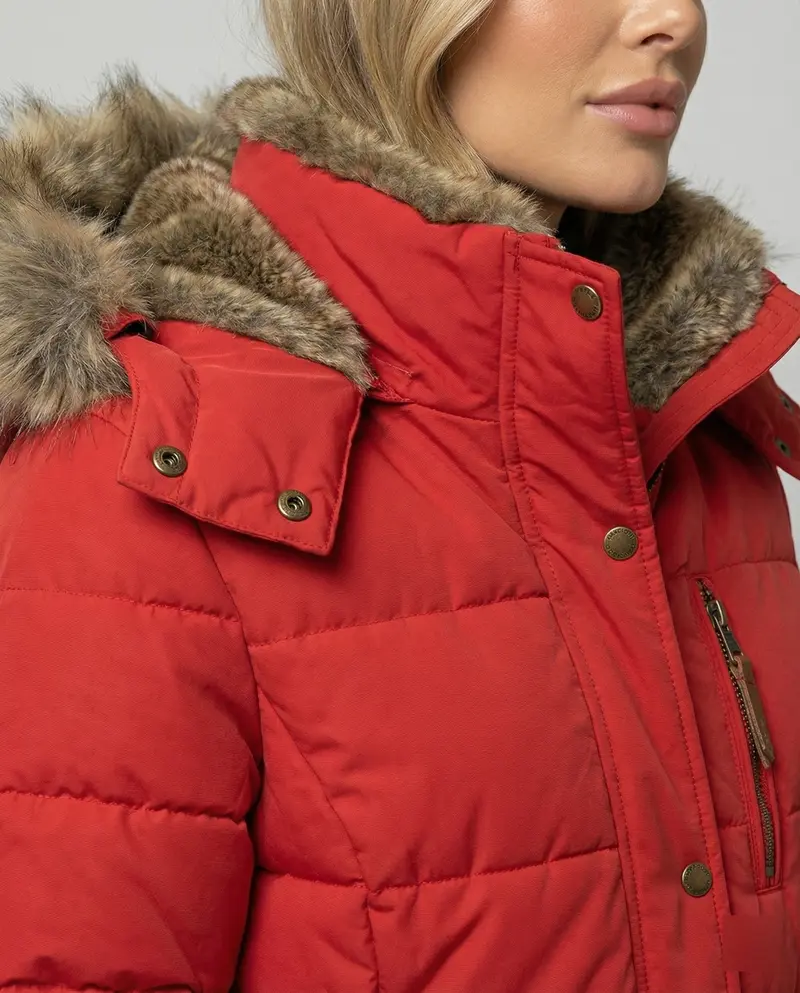Julia | Damen Winter Gesteppte Kunstfelljacke