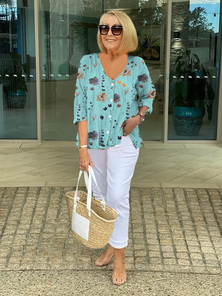 Julia | Florale Bluse Elegante Sommer Look