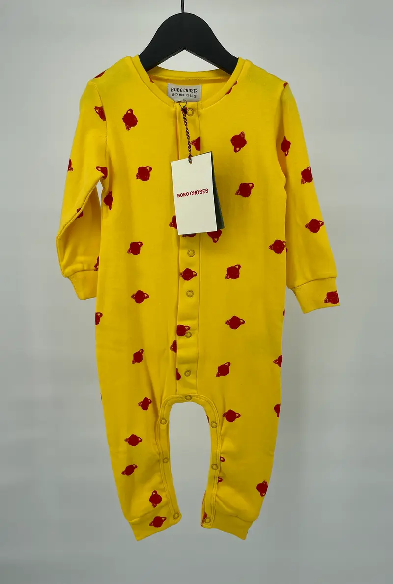 Jumpsuit Geel Rood Saturnus Maat 86 / 92