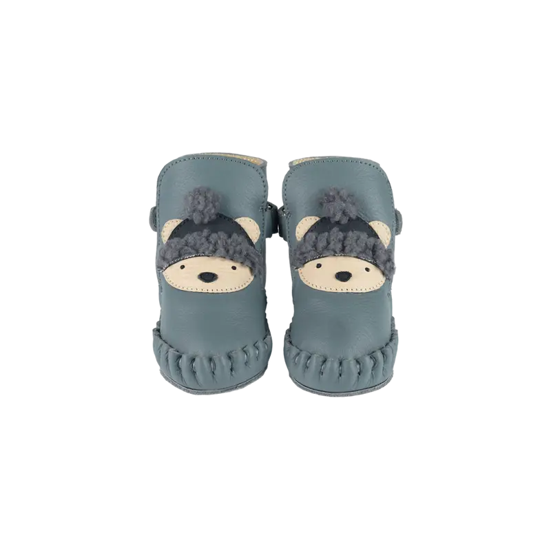 Junus Booties | Polar Bear | Blue Stone Leather