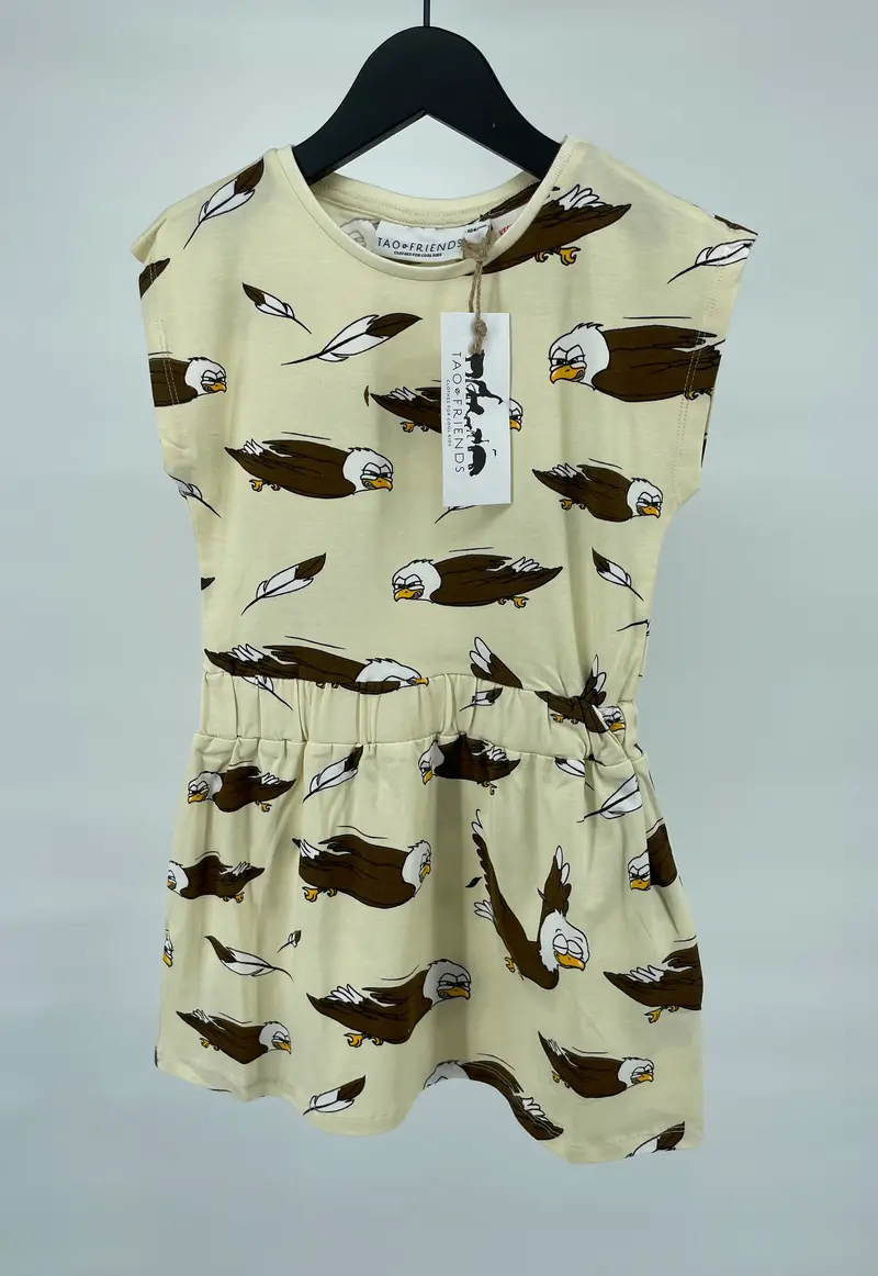 Jurk Beige Adelaars Print