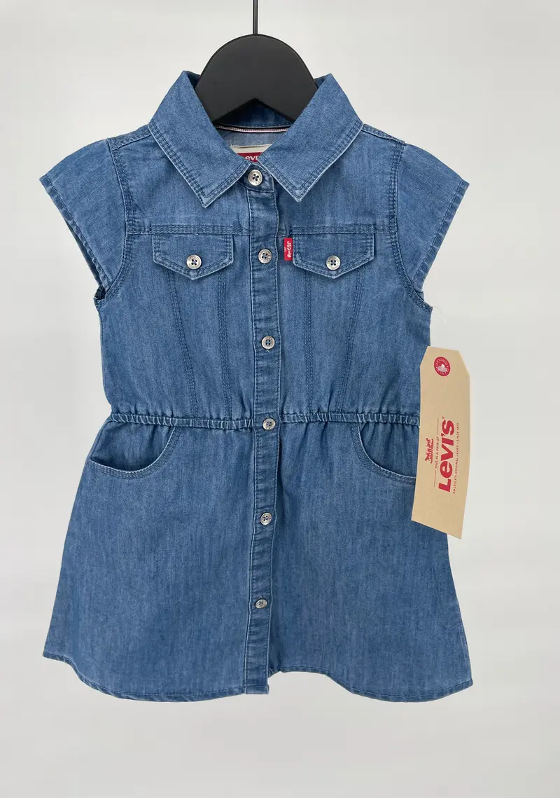 Jurk Denim Blauw Korte Mouw Maat 86
