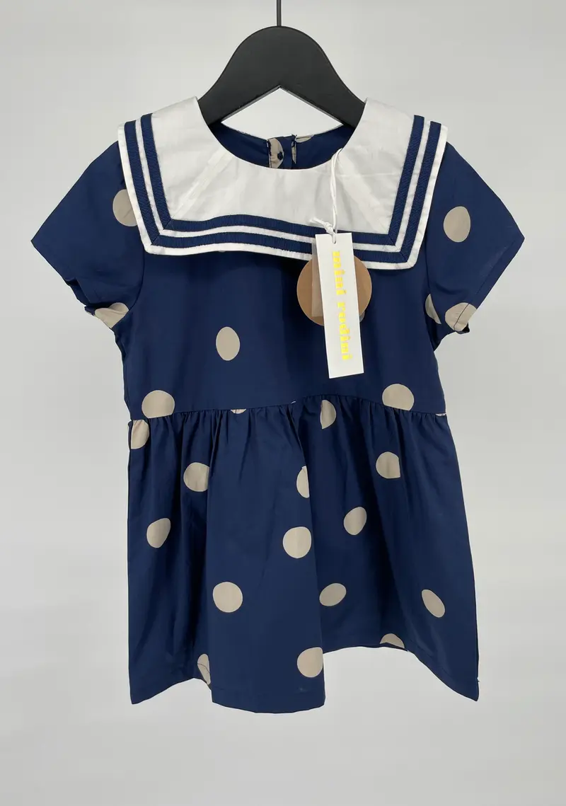 Jurk Matroos Donkerblauw Stippen