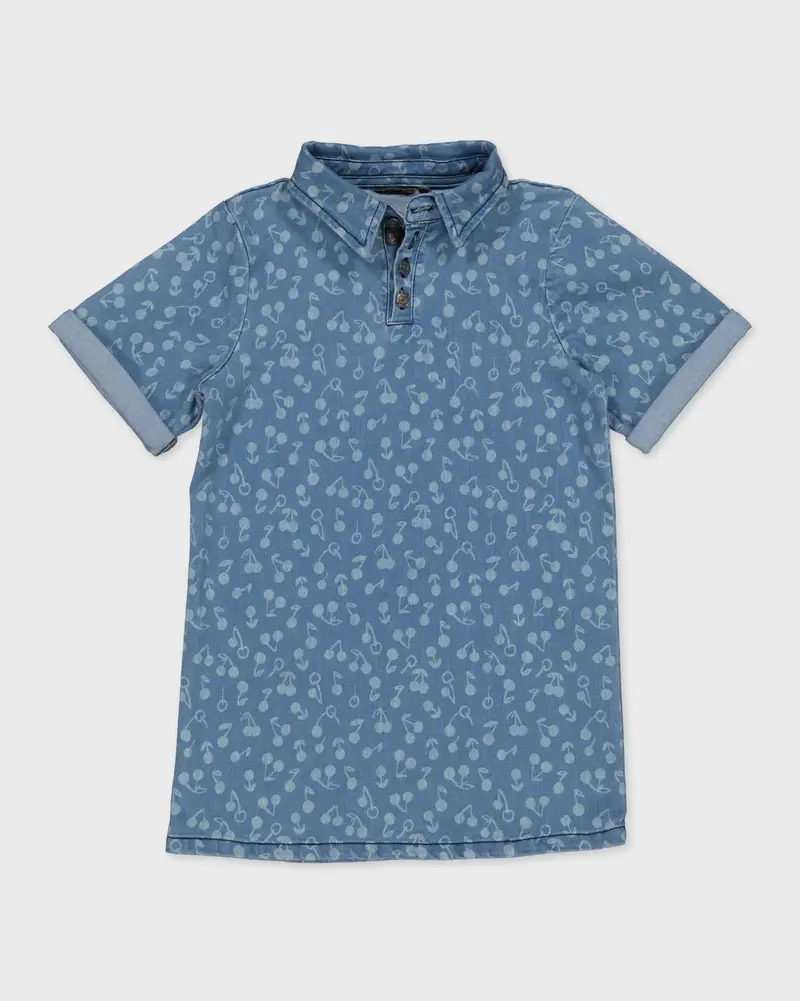 Jurk met kersenprint | AOP White Graphic