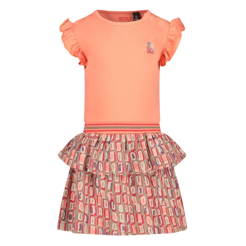 Jurk Oranje en Beige | AOP Sand Sketch