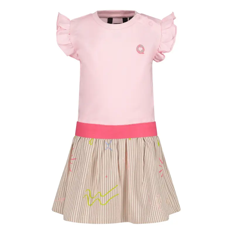 Jurk Roze Beige | AOP Multi Sketch