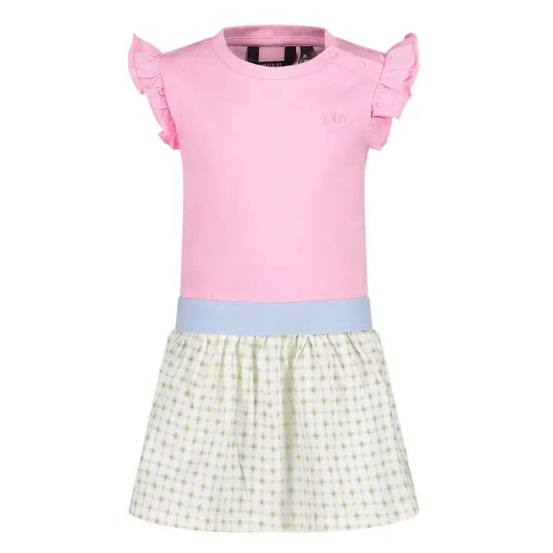 Jurk Roze met Blauw | AOP Blue Check