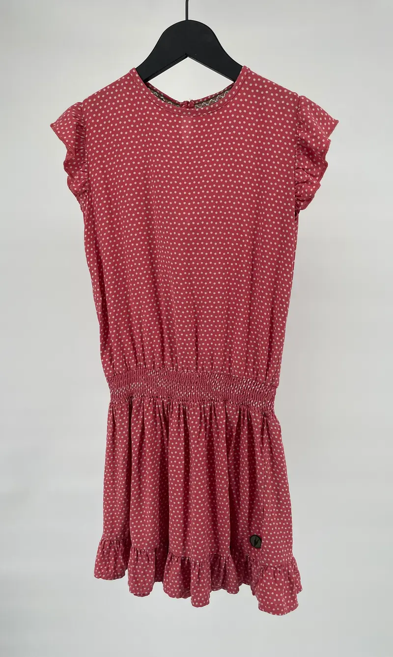 Jurk Roze Polka Dots Maat 134 / 140