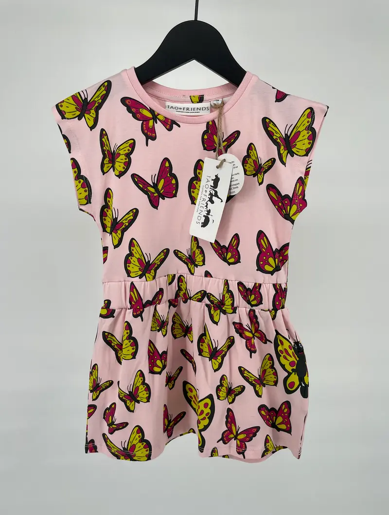 Jurk Roze Vlinders Maat 92 / 98