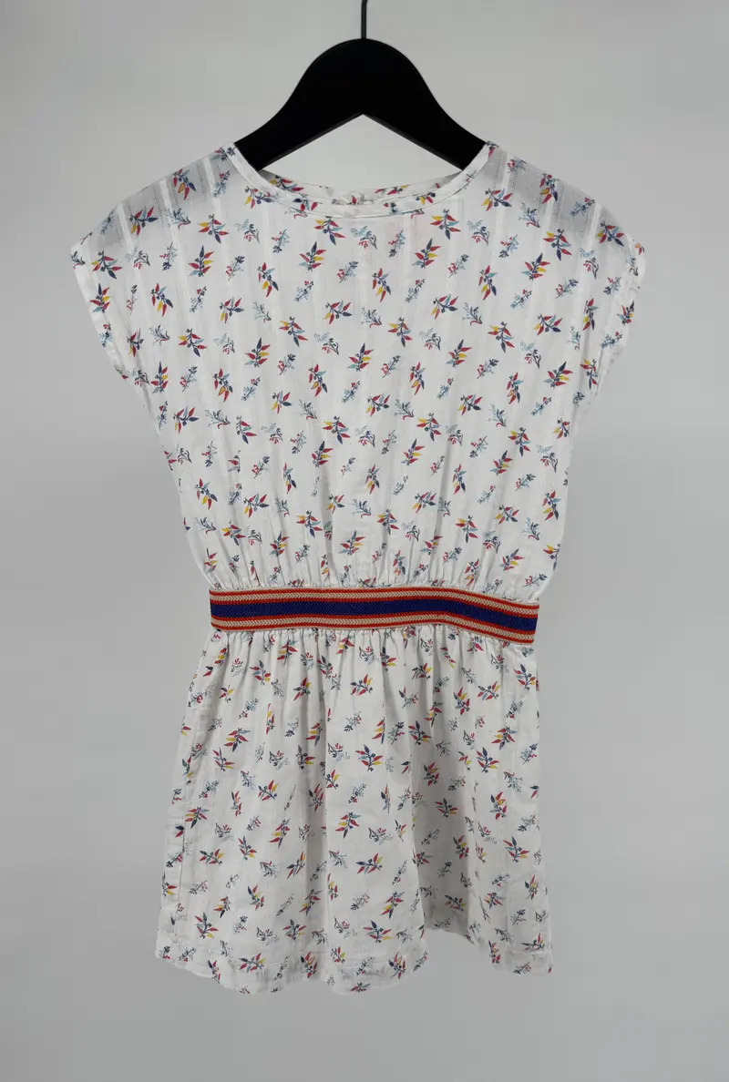 Jurk Wit met Print Maat 116