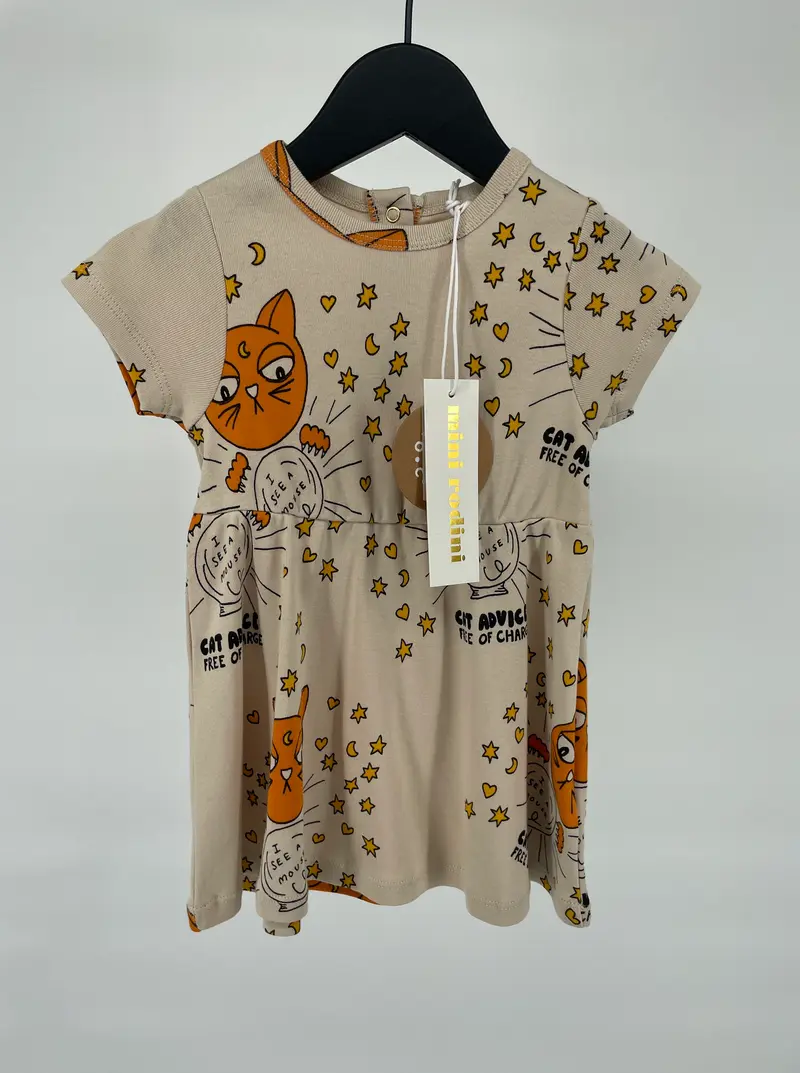 Jurkje Beige Cat Advice Maat 68 - 74
