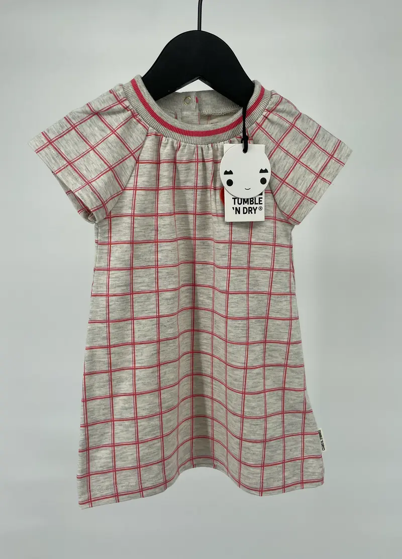Jurkje Beige met Roze Ruit Maat 68