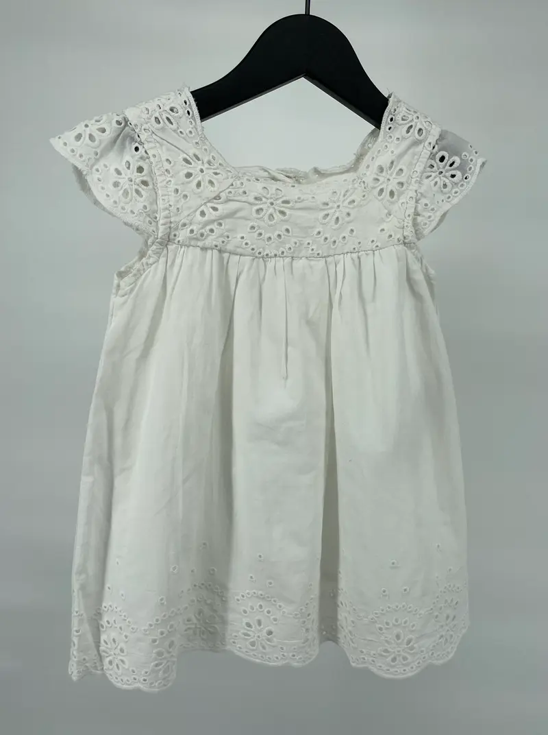Jurkje Wit Broderie Maat 86