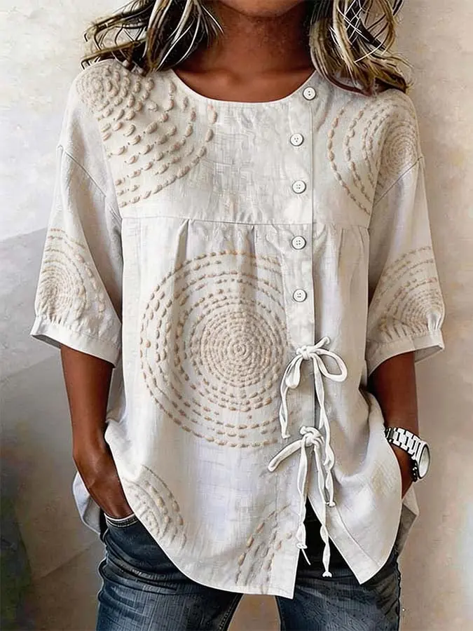 Kalliope - Legere Bluse mit durchgehender Knopfleiste