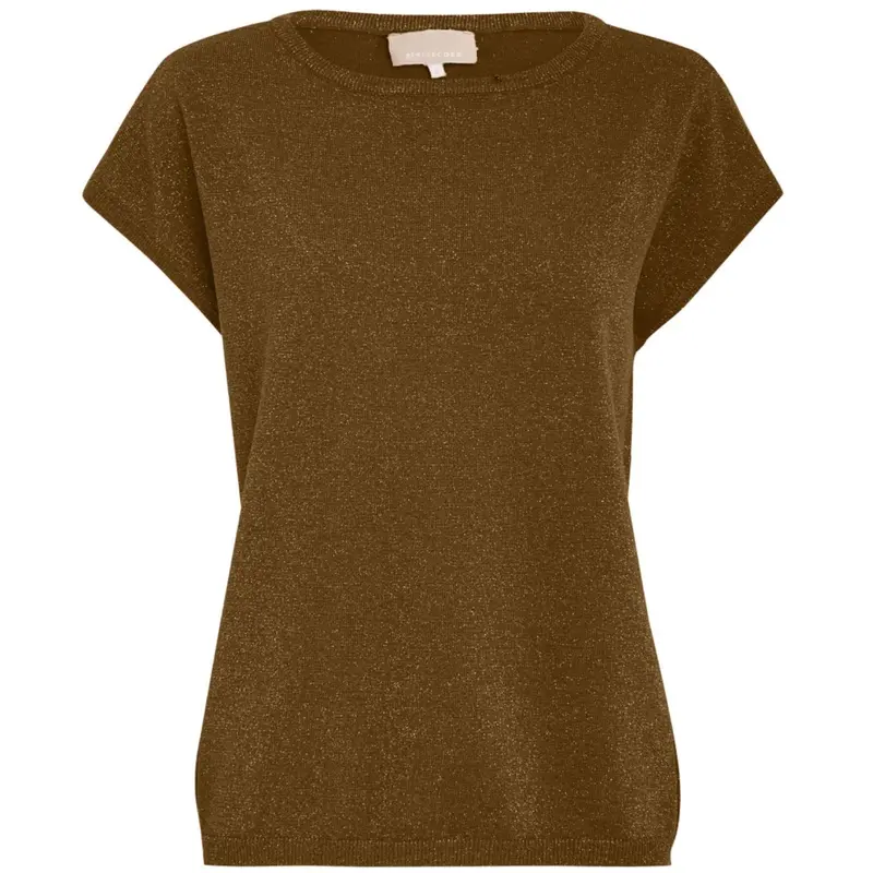 Kangaroo Brown Metallic knit top Remi