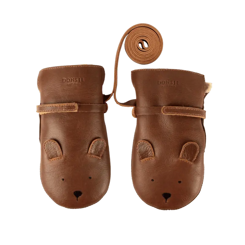 Kapi Classic Mittens | Bear | Cognac Classic Leather