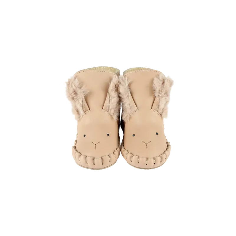 Kapi Exclusive Booties | Fluffy Bunny | Light Rust Leather