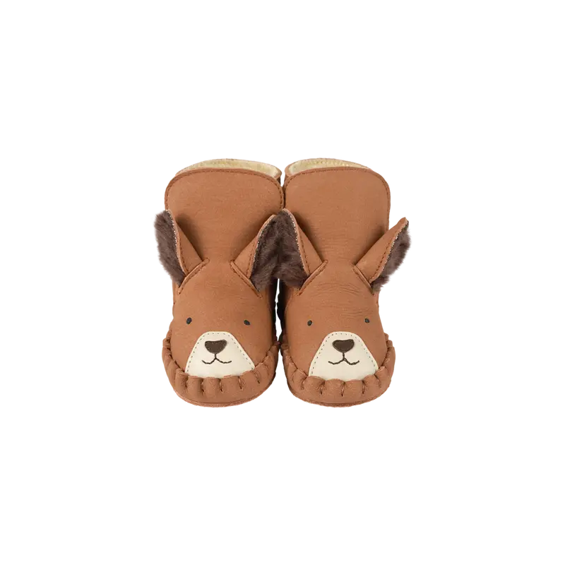 Kapi Exclusive Booties | Fluffy Squirrel | Walnut Nubuck