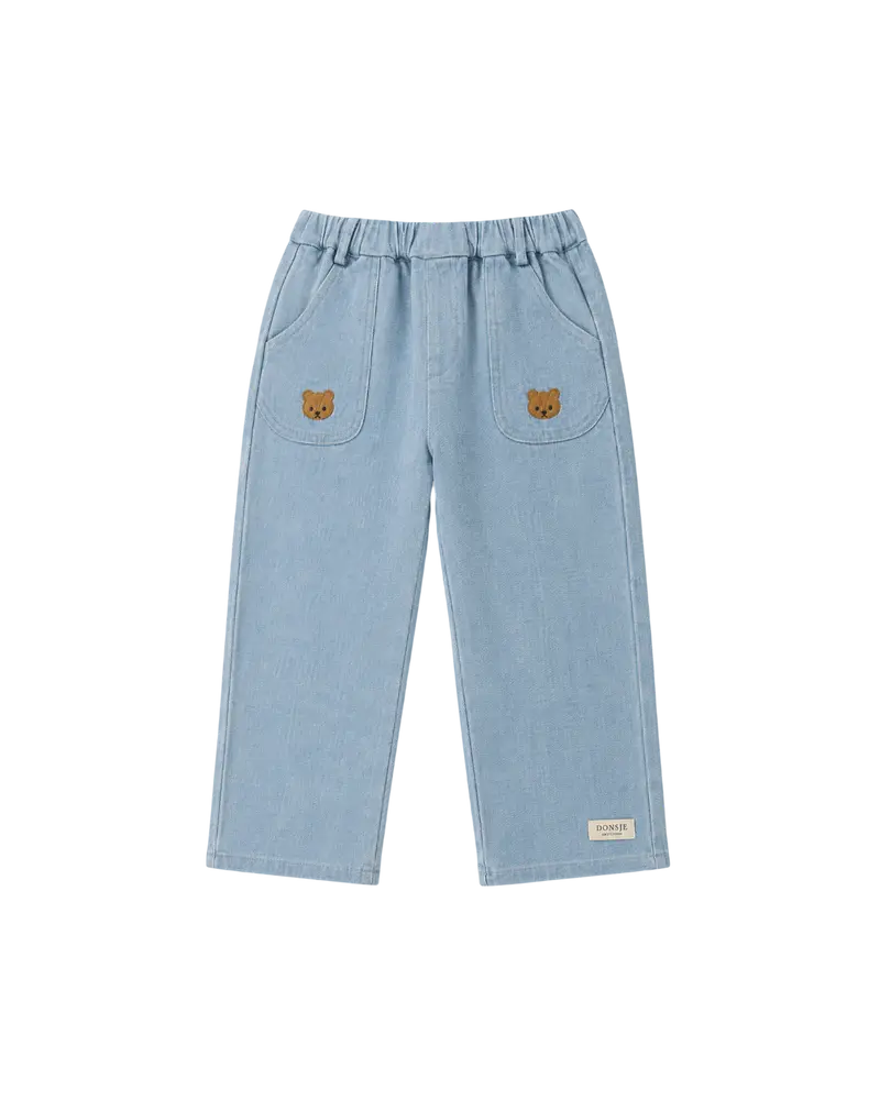 Kassim Denim Trousers | Bear | Ice Blue