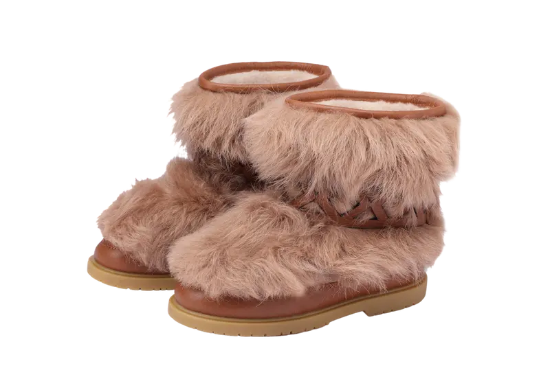 Keiza Boots | Beige Sheep Wool