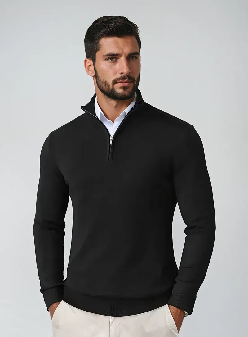 Kenneth | Herren Slim Fit Quarter-Zip Pullover