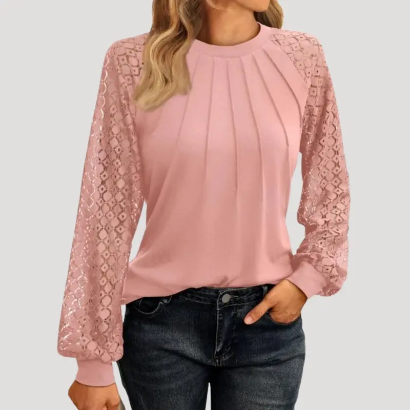 Kersti | Feine Spitzenbluse mit Rundhals