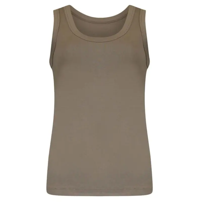 Khakigroene effen basic top 613169
