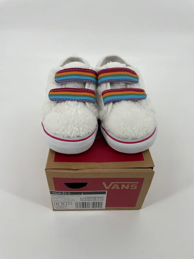Klittenband Schoenen Wit Regenboog Maat 22,5