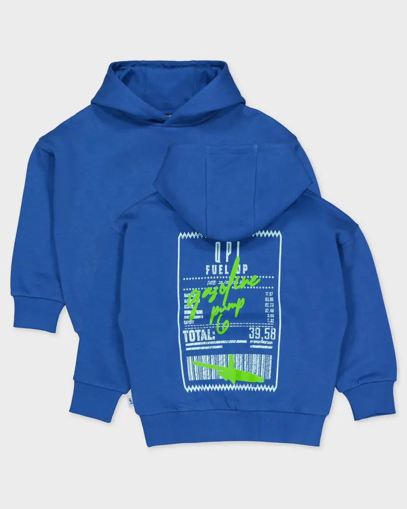Kobaltblauwe hoodie met artwork | Royal Blue