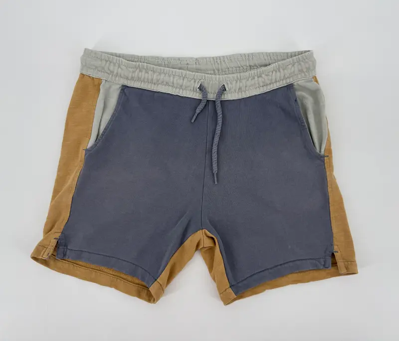 Korte Broek Blauw Bruin Color Block Maat 128
