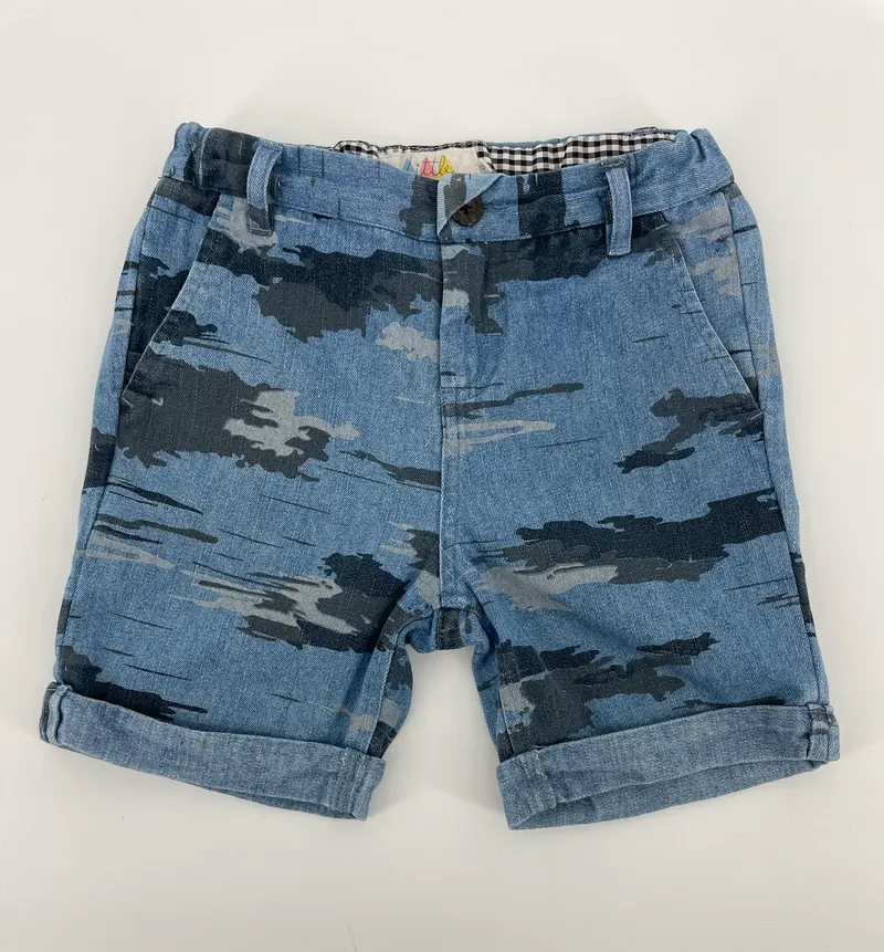 Korte Broek Blauw Camouflage Maat 116