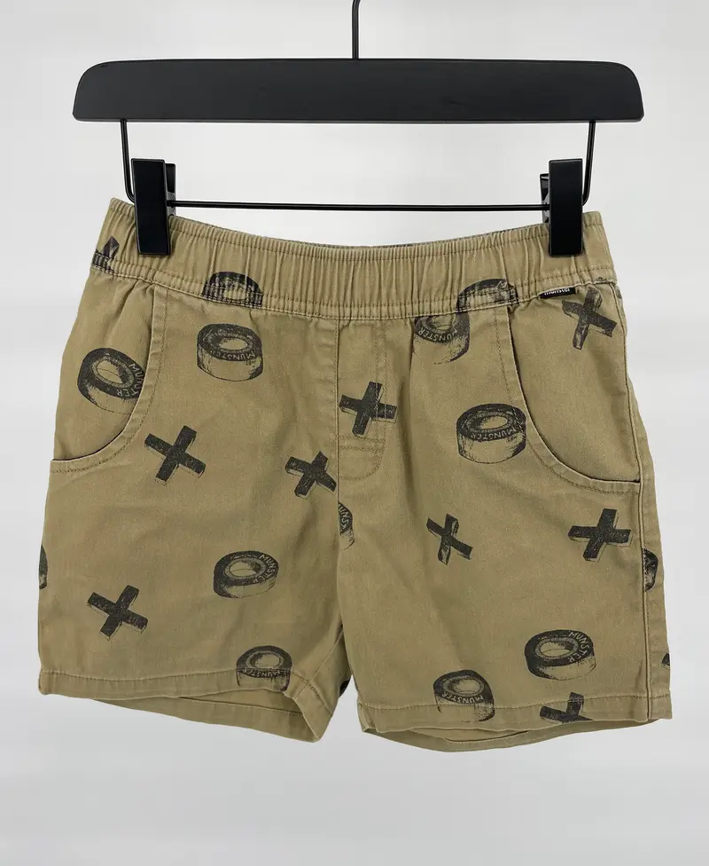 Korte Broek Bruin met Print Maat 116 / 122
