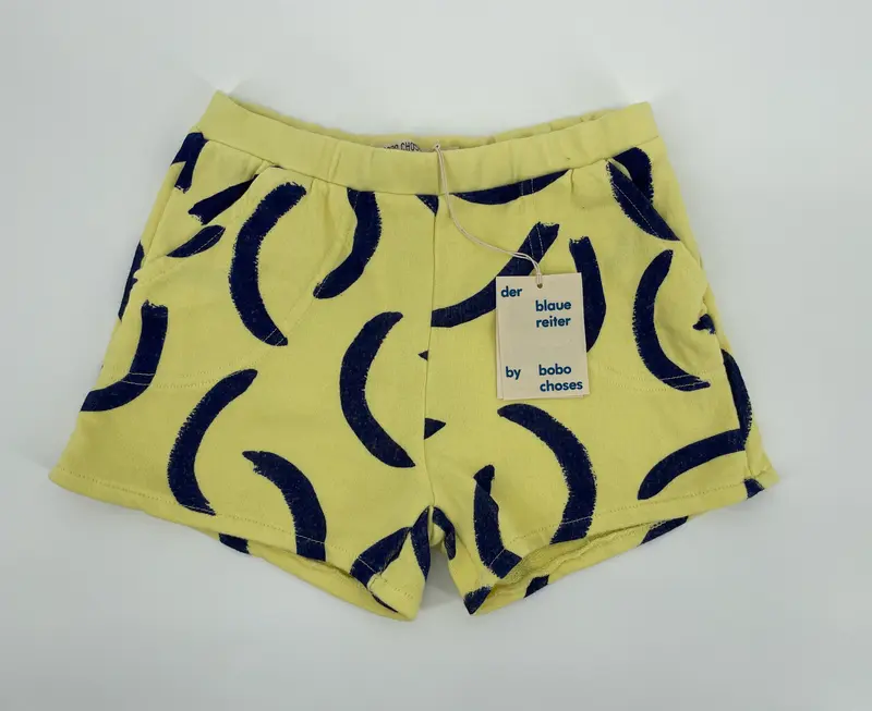 Korte Broek Geel Blauwe Strepen Maat 140 / 146