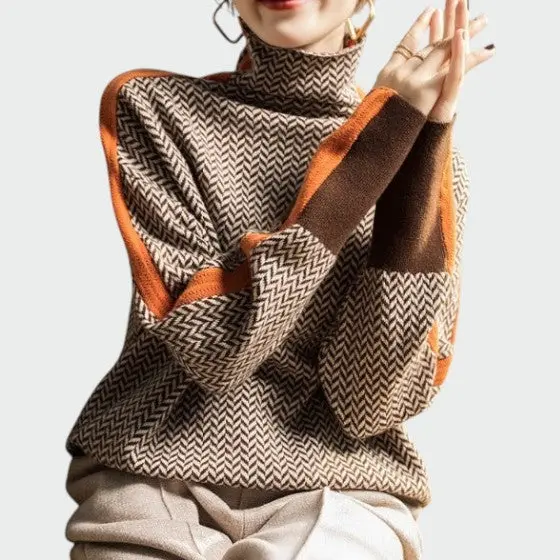 Lara | Damen Gestrickter Rollkragenpullover