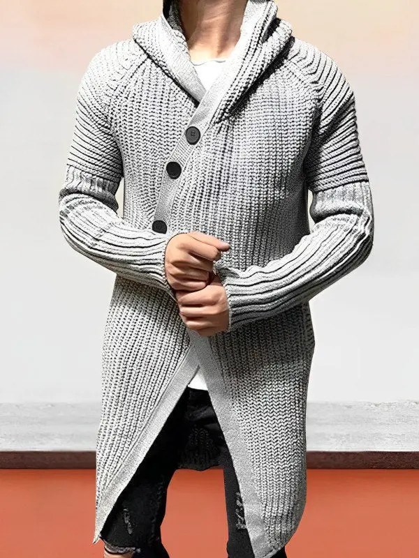 Lässige Strickjacke mit Kapuze aus langem Strick - MICHAEL