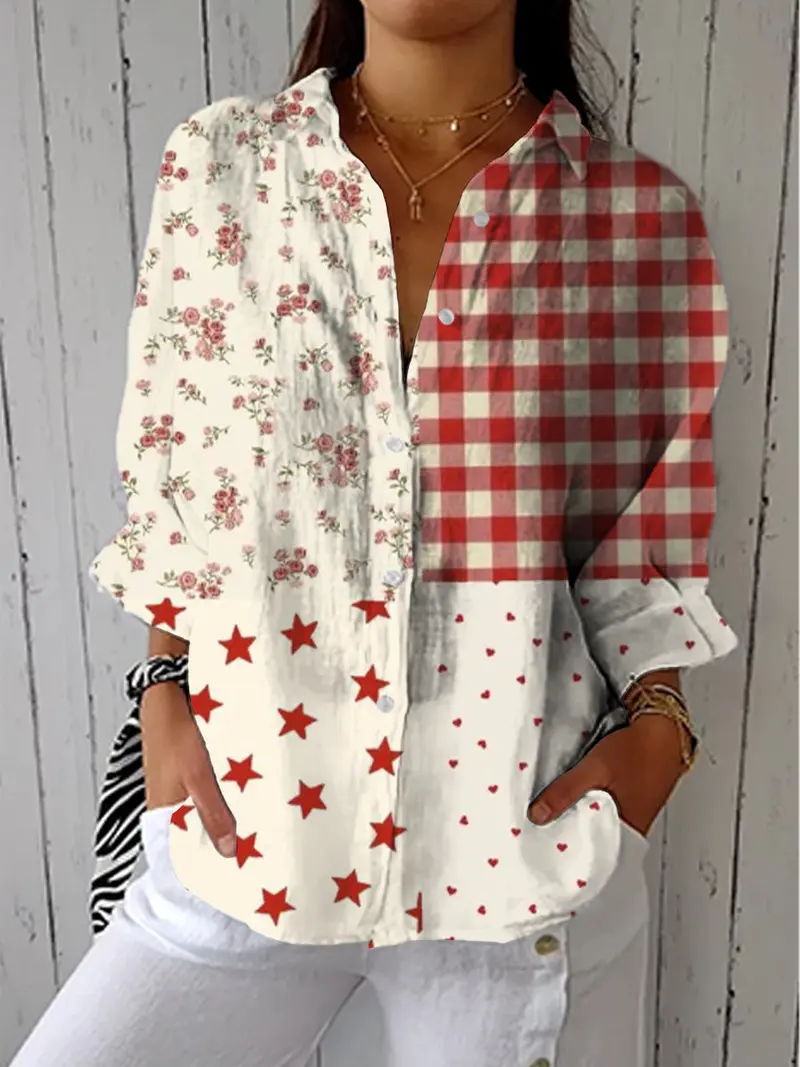 Laylani | Landhaus Patchwork Bluse
