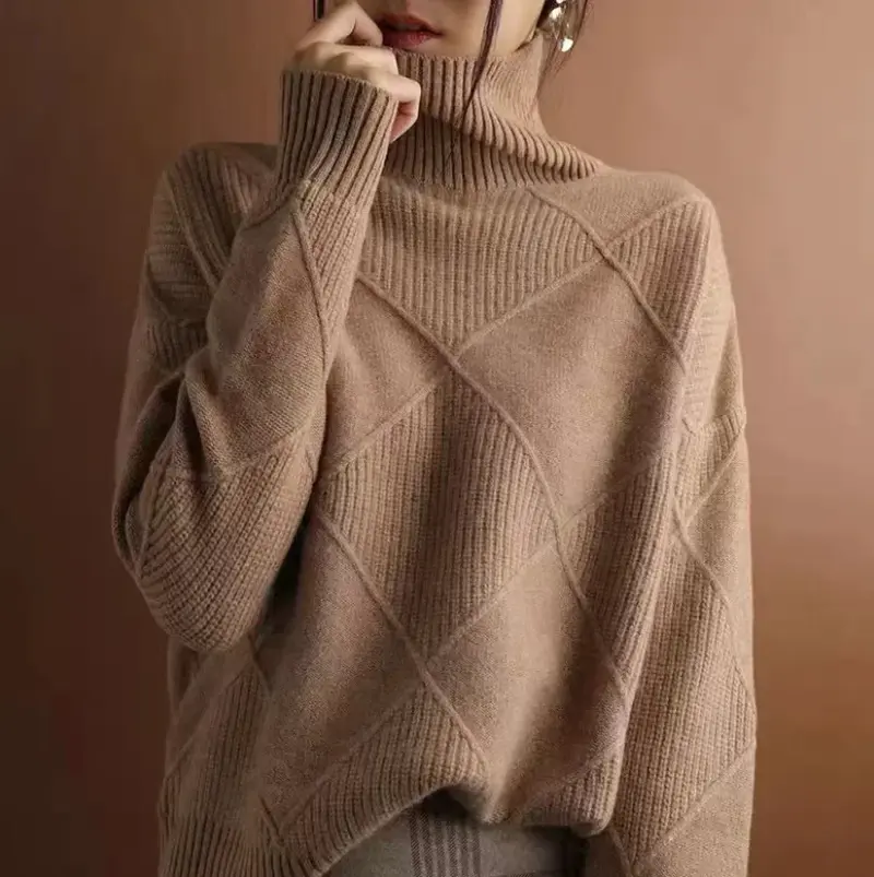 Lea | Damen Casual Gestrickt Pullover mit Kragen