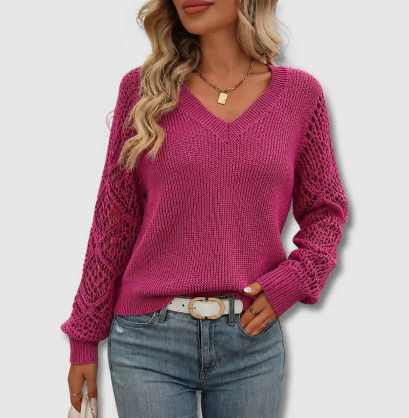 Lea | Eleganter V-Ausschnitt Pullover