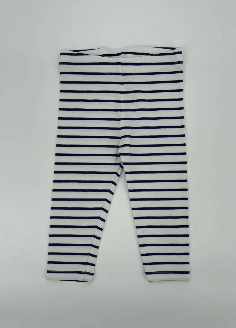 Legging Wit Donkerblauw Gestreept Maat 80 / 86