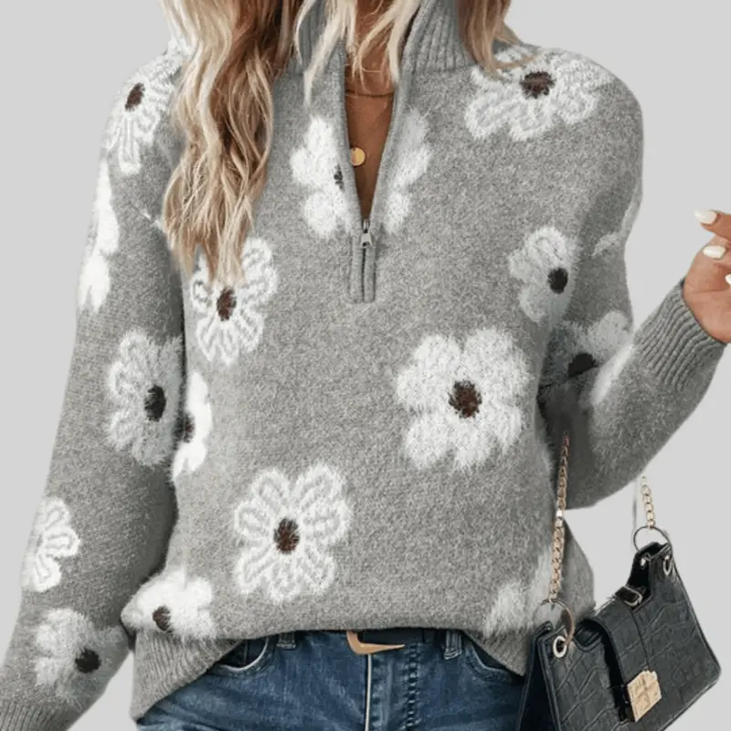 Lena | This Moderner Damenpullover Half-Zip bequem