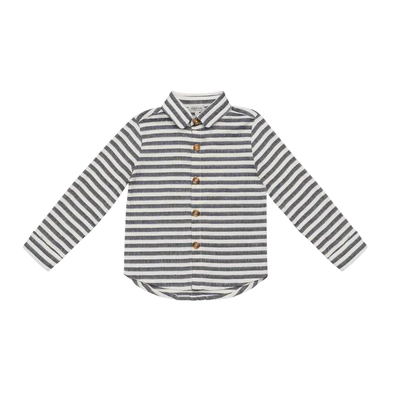 Leom Shirt | Blue Marine - White Striped
