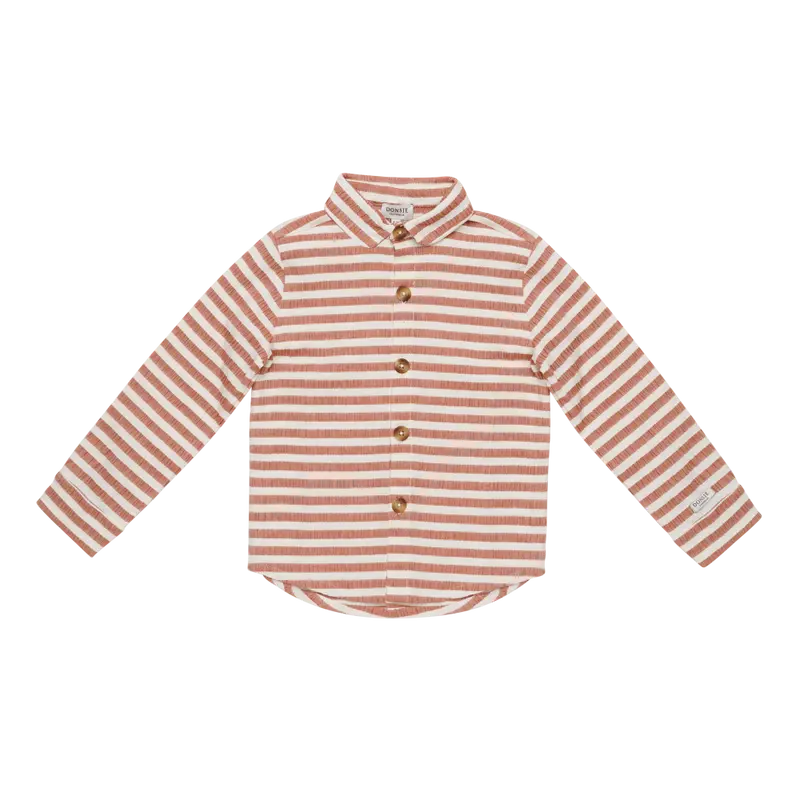 Leom Shirt | Rust - White Striped