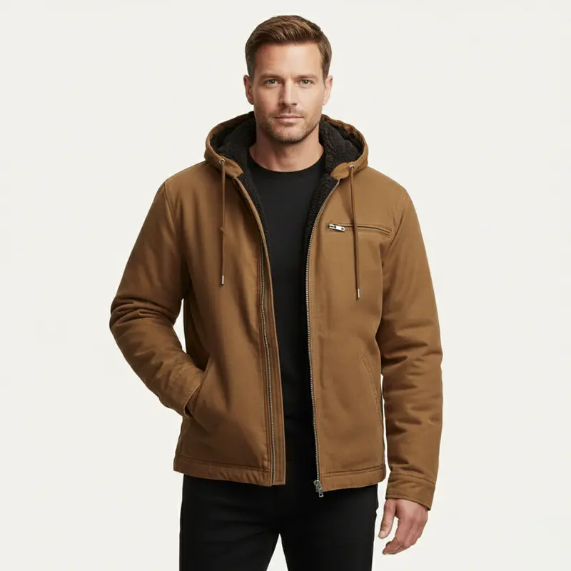 Leon | Herren Gefütterte Warme Kapuzenjacke